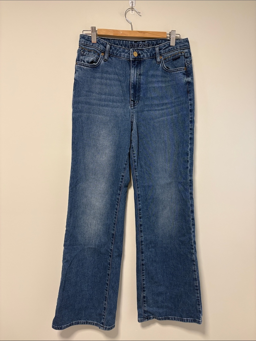 Summum Blue Daze Wide Leg Jeans in Medium Blue